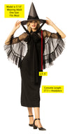 Witch Hat & Cape, Black Costume, One Size Fits Most