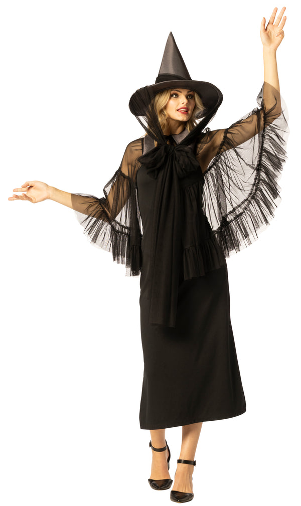 Witch Hat & Cape, Black Costume, One Size Fits Most