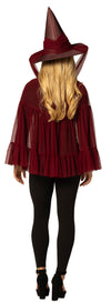 Witch Hat & Cape, Burgundy Costume, One Size Fits Most