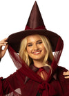 Witch Hat & Cape, Burgundy Costume, One Size Fits Most