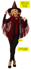 Witch Hat & Cape, Burgundy Costume, One Size Fits Most