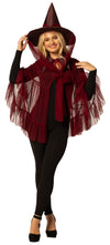 Witch Hat & Cape, Burgundy Costume, One Size Fits Most