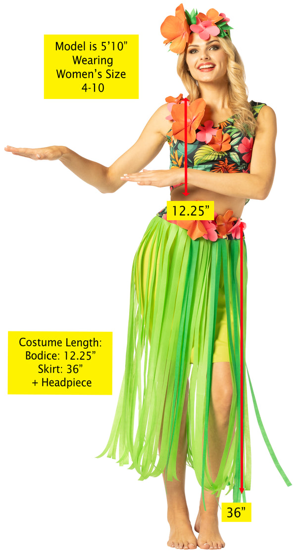 Hula Girl Costume, Women's Size 4-10