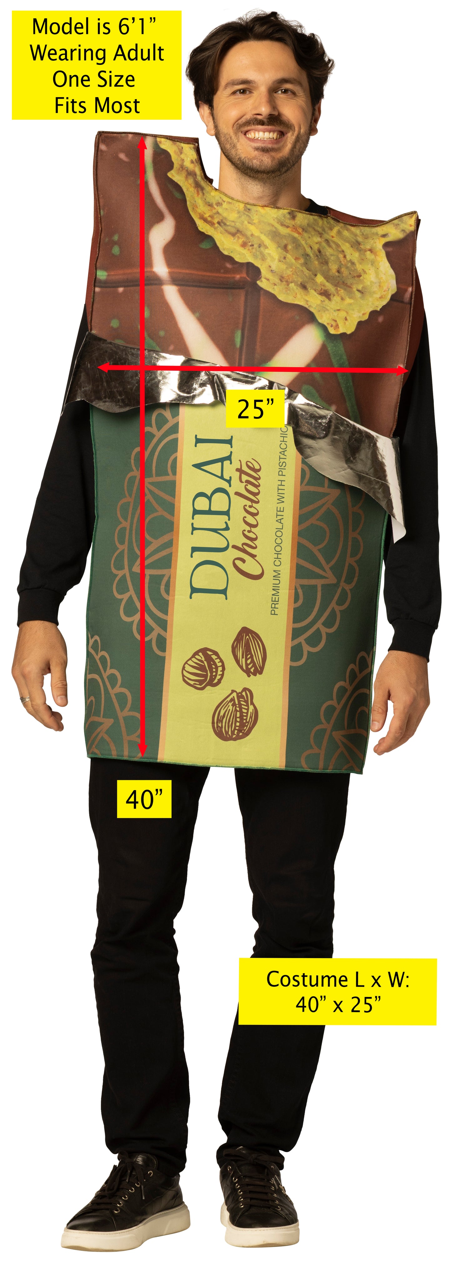 DUBAI Chocolate Bar Costume, One Size Fits Most