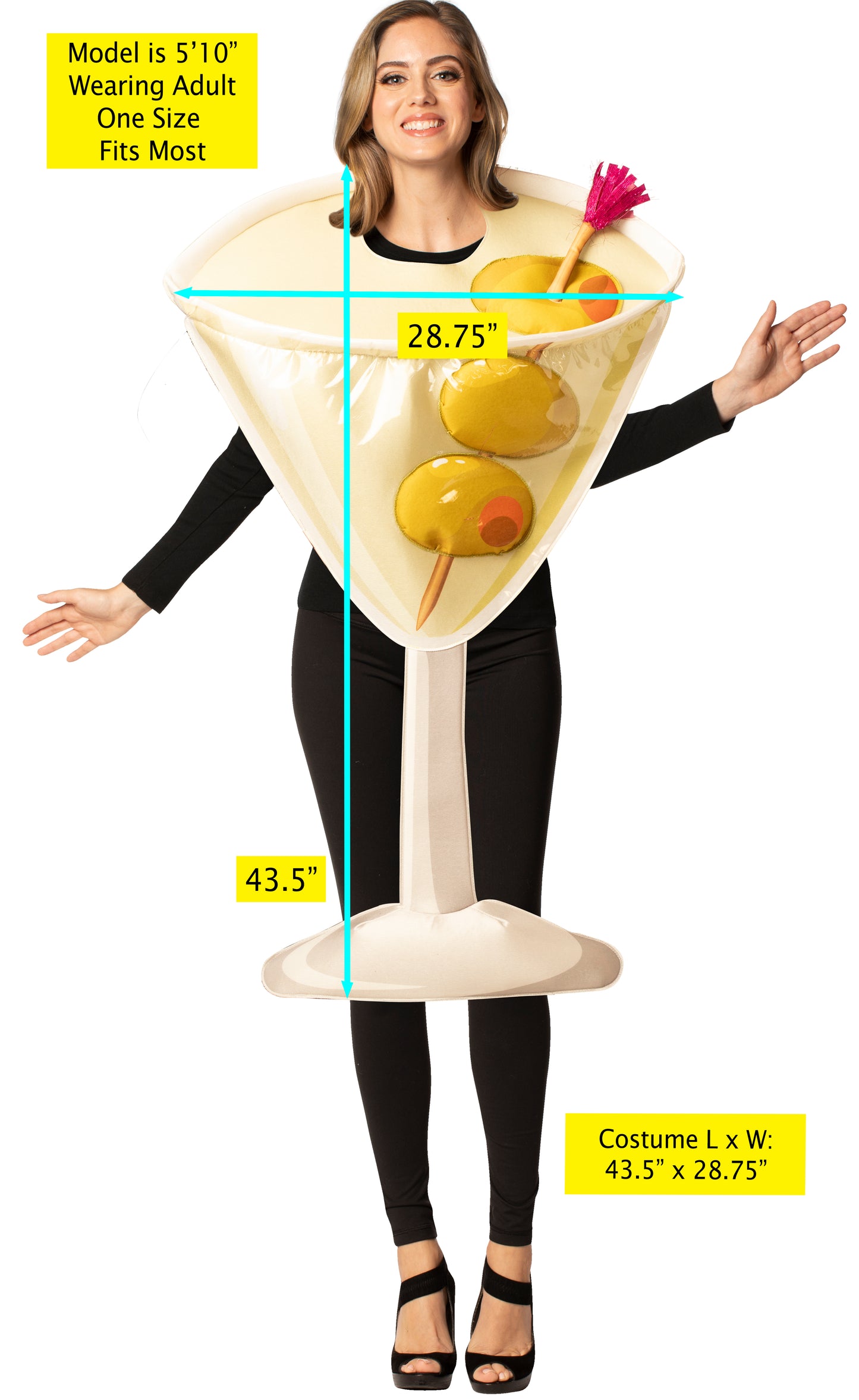 Dirty Martini Glass Costume, One Size Fits Most