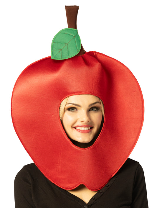 Red Apple Headpiece Costume, One Size Fits Most