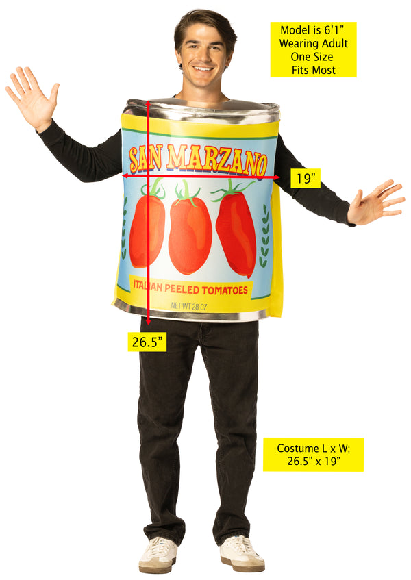 San Marzano Tomato Can Costume, One Size Fits Most