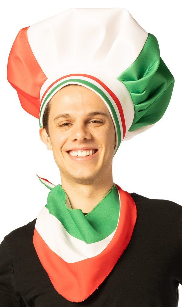 Chef Hat, Scarf & Apron, Italian Costume, One Size Fits Most
