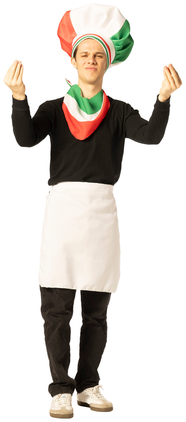 Chef Hat, Scarf & Apron, Italian Costume, One Size Fits Most