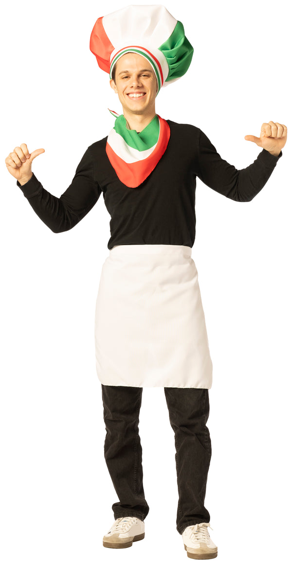 Chef Hat, Scarf & Apron, Italian Costume, One Size Fits Most
