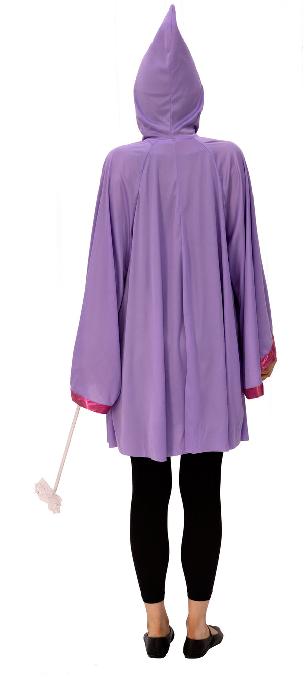 Fairy Godmother with Hooded Cape & Wand, Purple Costume, One Size Fits Most