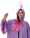 Fairy Godmother with Hooded Cape & Wand, Purple Costume, One Size Fits Most