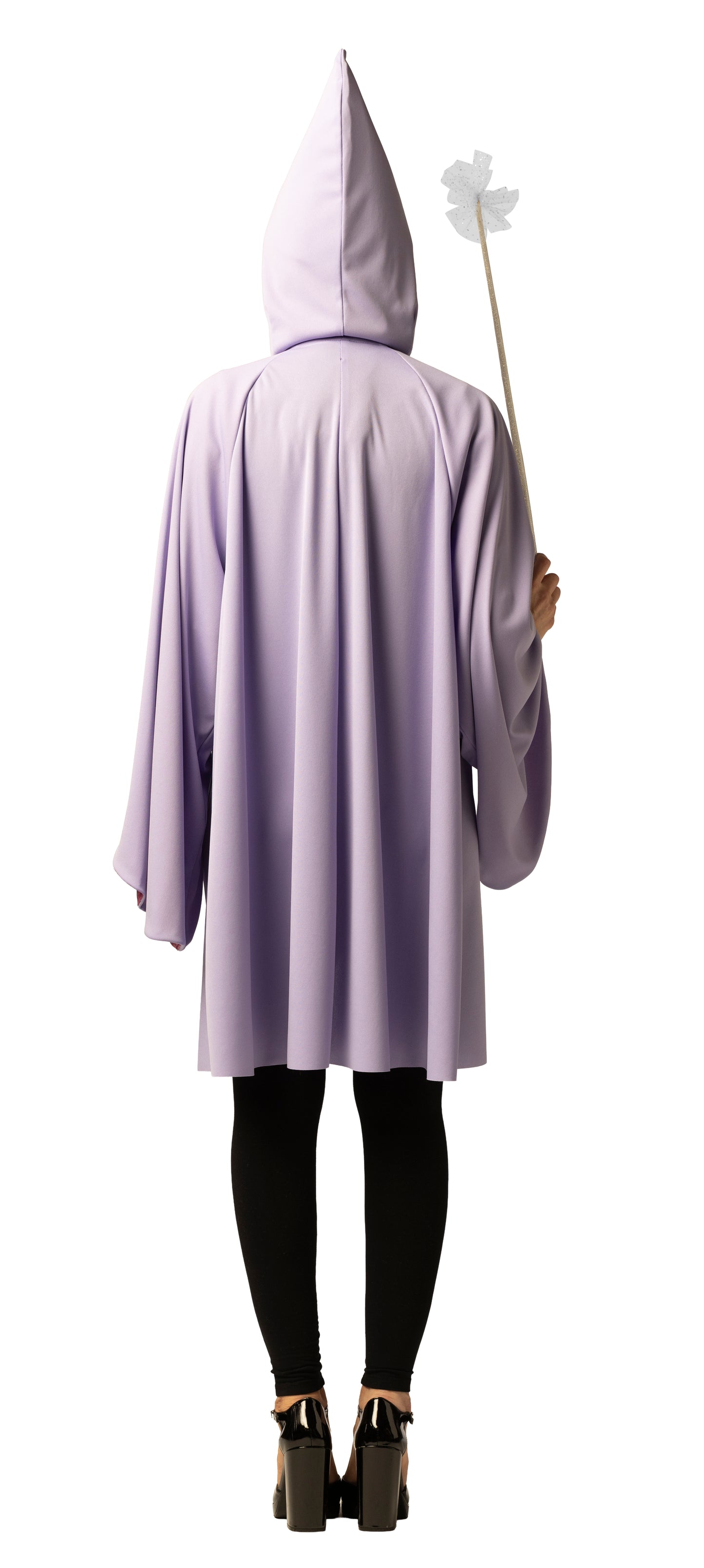 Fairy Godmother with Hooded Cape & Wand, Purple Costume, One Size Fits Most