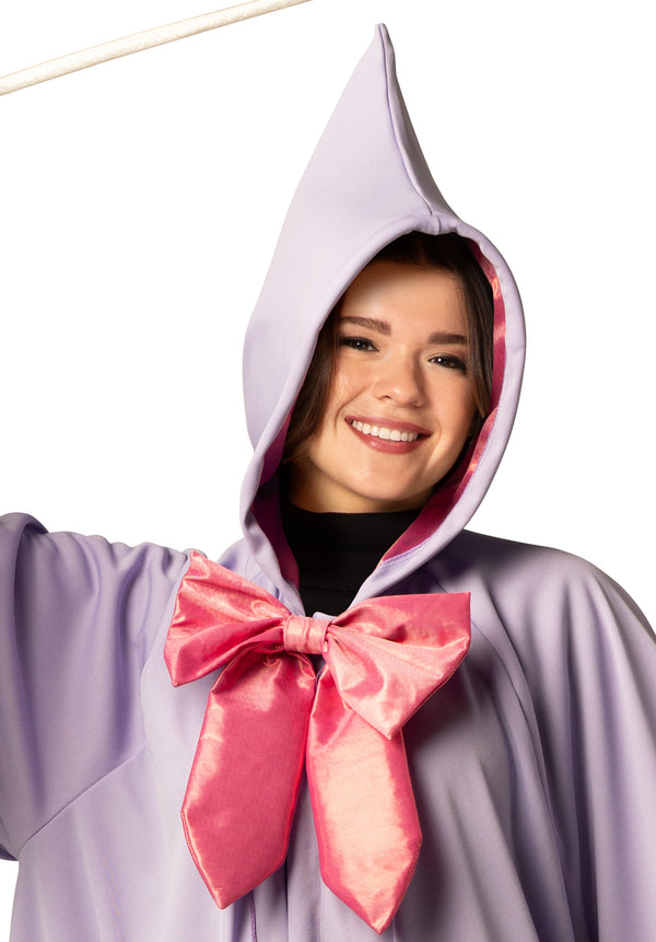 Fairy Godmother with Hooded Cape & Wand, Purple Costume, One Size Fits Most