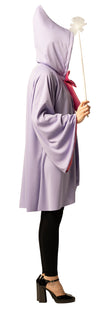 Fairy Godmother with Hooded Cape & Wand, Purple Costume, One Size Fits Most