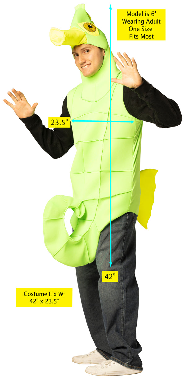 Glow in the Dark, Seahorse Green Costume, One Size Fits Most