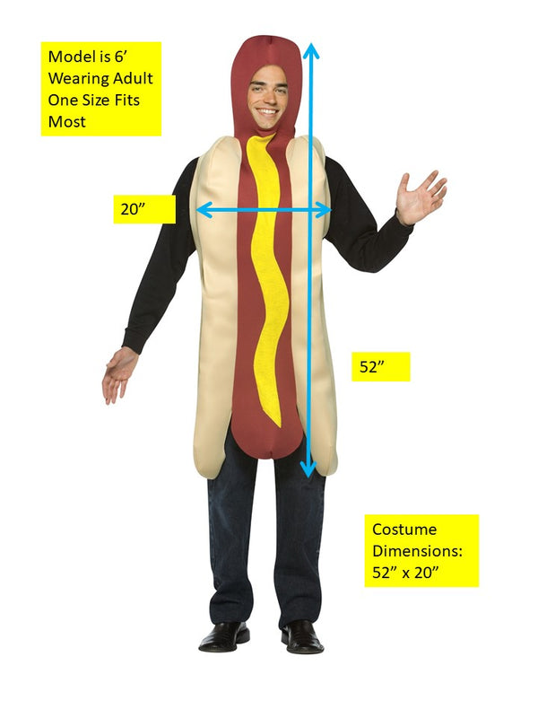 Hot Dog Costume, Adult One Size
