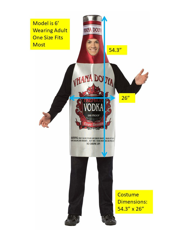 Vodka Bottle Halloween Costume, Adult One Size