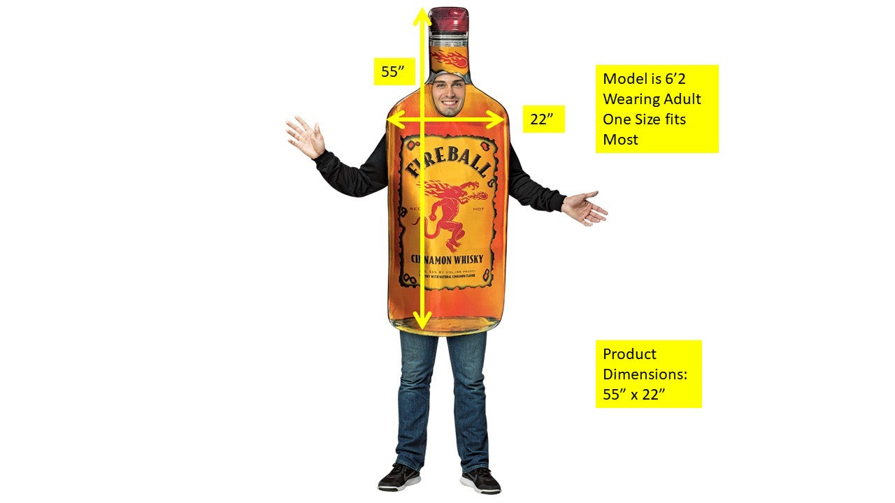 Fireball Bottle Costume, Adult One Size