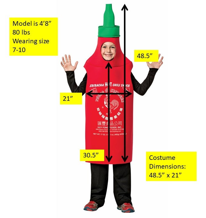 Sriracha Costume, Child Size 7-10