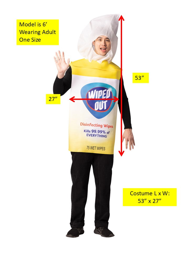Wiped Out! Disinfecting Sanitizer Wipes Halloween Costume, Adult One Size