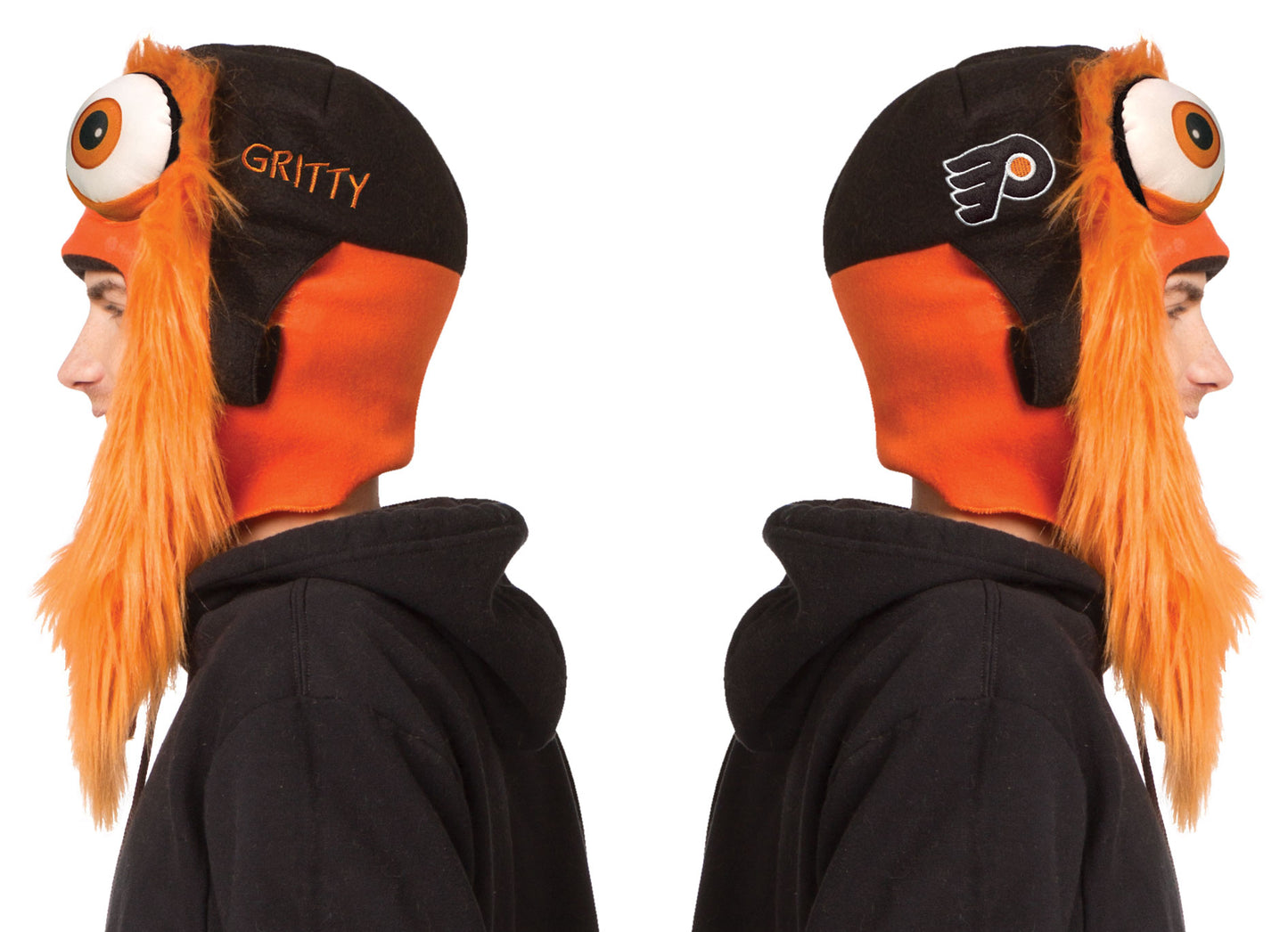 NHL's Philadelphia Flyers Gritty Mascot Head-wear 4 Piece Fan Pack, Adult One Size