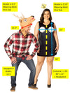 Deer in Headlights Couple Costume, Adult One Size & Women's Dress Size 14-16