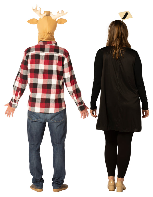Deer in Headlights Couple Costume, Adult One Size & Women's Dress Size 14-16