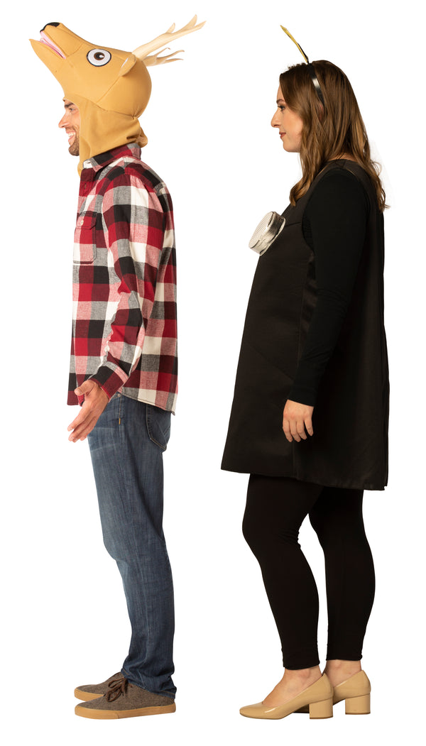 Deer in Headlights Couple Costume, Adult One Size & Women's Dress Size 14-16