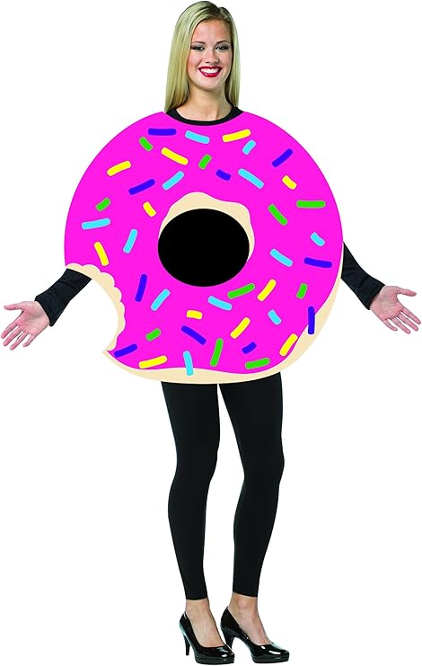 Strawberry Doughnut with Bite Costume, Adult One Size