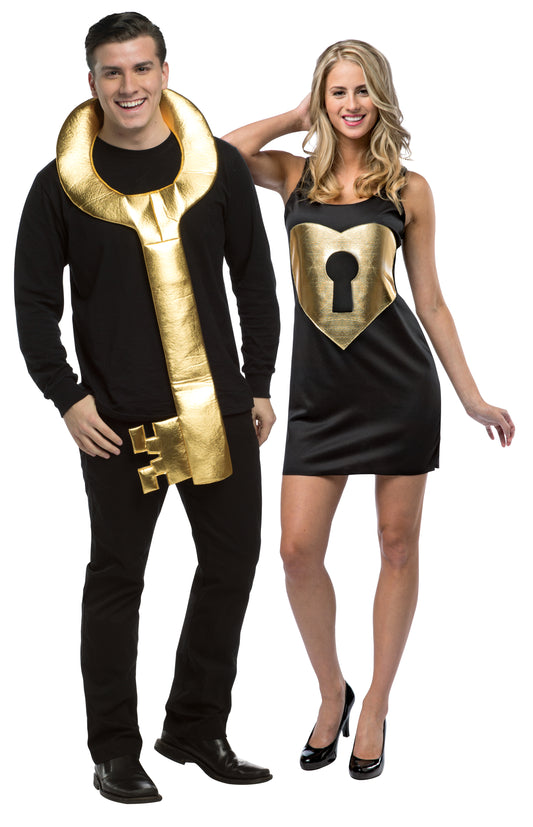 Key to My Heart Couples Costume, One Size & Women's Size 4-10