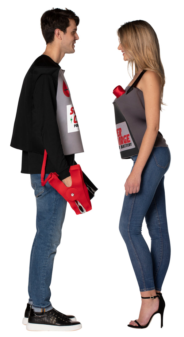 Battery & Jumper Cables Couples Halloween Costume, Adult One Size