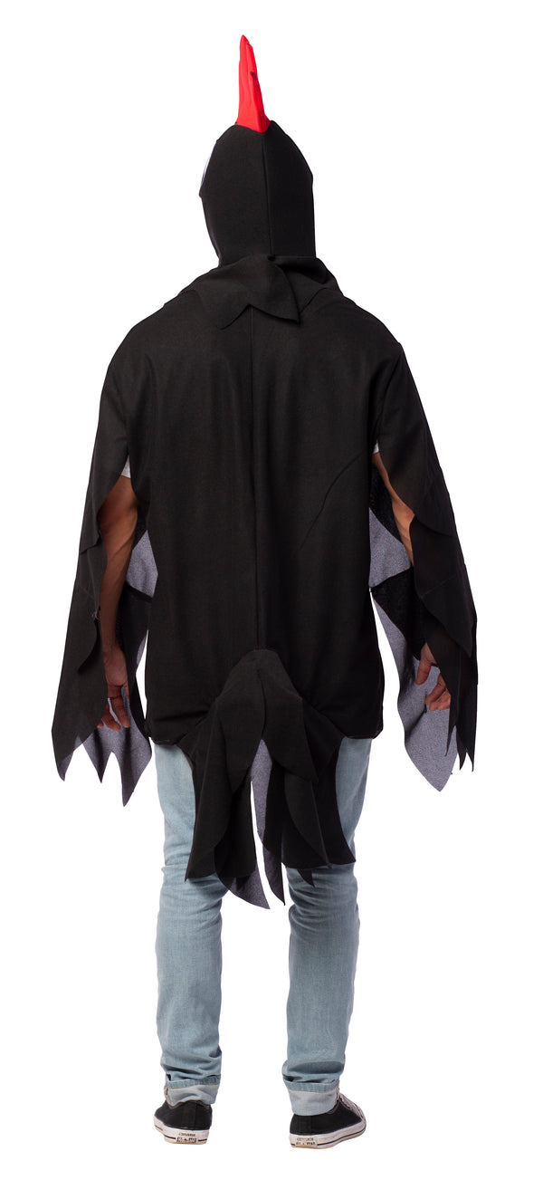 Big Black Cock-A-Doodle-Do Rooster Costume, Adult One Size