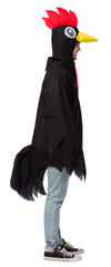 Big Black Cock-A-Doodle-Do Rooster Costume, Adult One Size