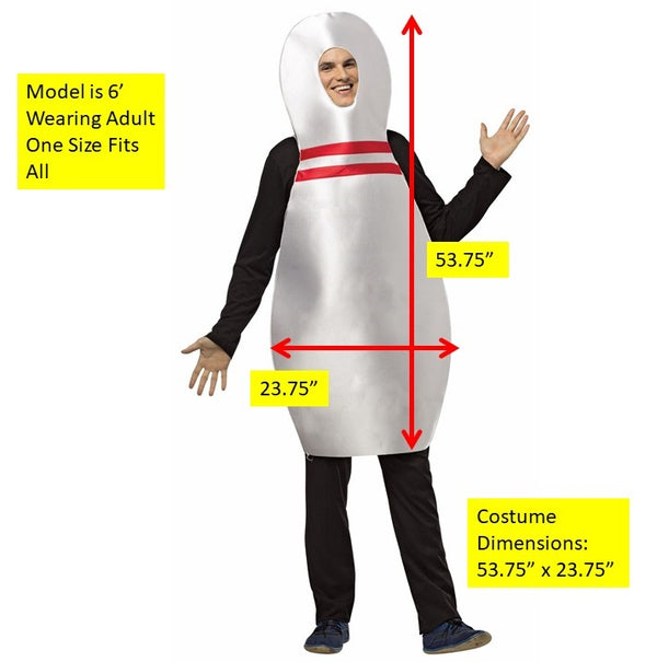 Bowling Pin Costume, Adult One Size
