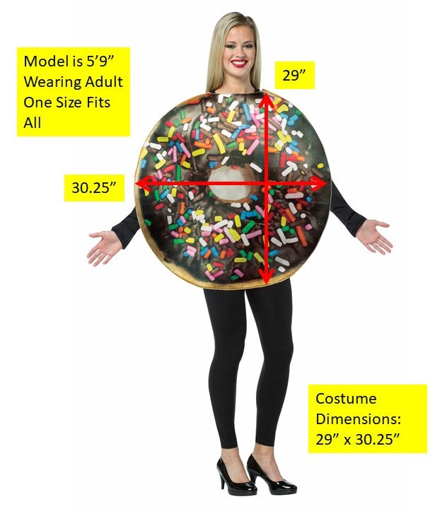 Chocolate Doughnut with Sprinkles Adult Costume, Adult One Size