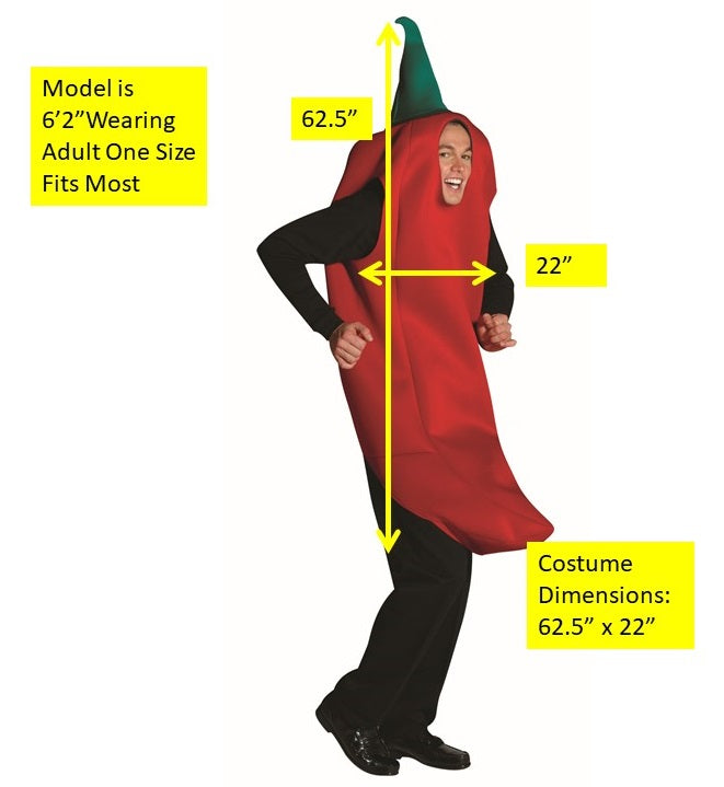 Chili Pepper Costume, Adult One Size