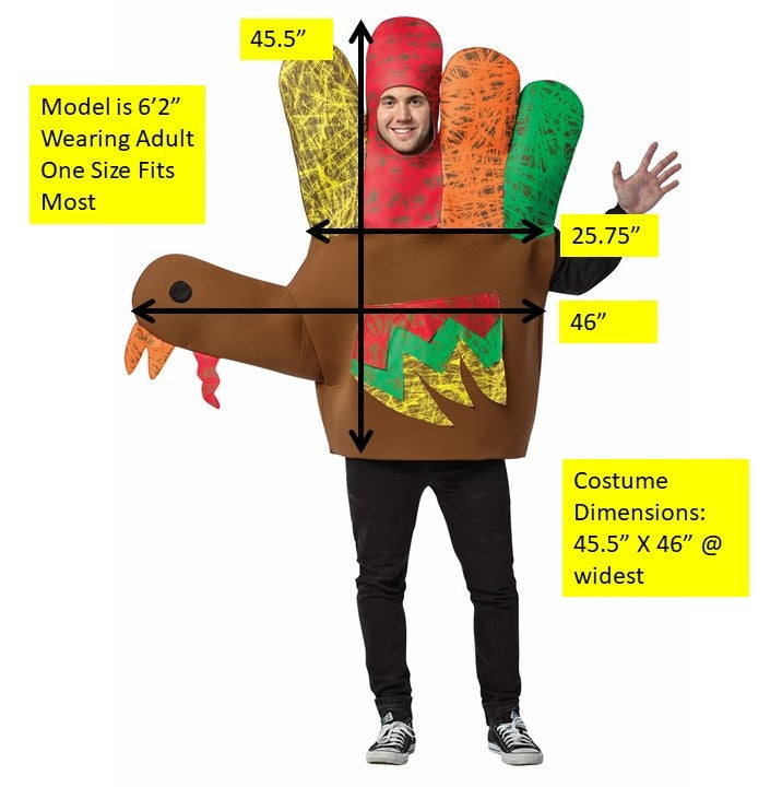 Hand Thanksgiving Turkey Bundle Costume, Adult One Size & Child 4-6x