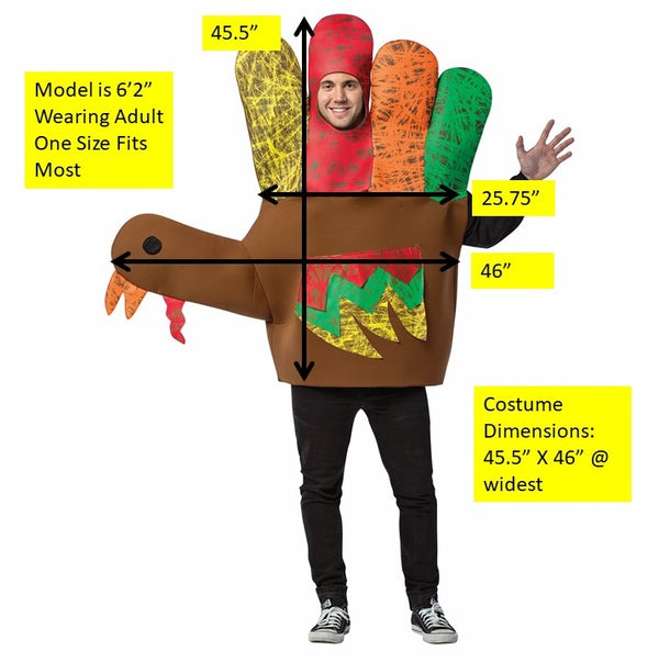 Hand Thanksgiving Turkey Bundle Costume, Adult One Size & Child 4-6x