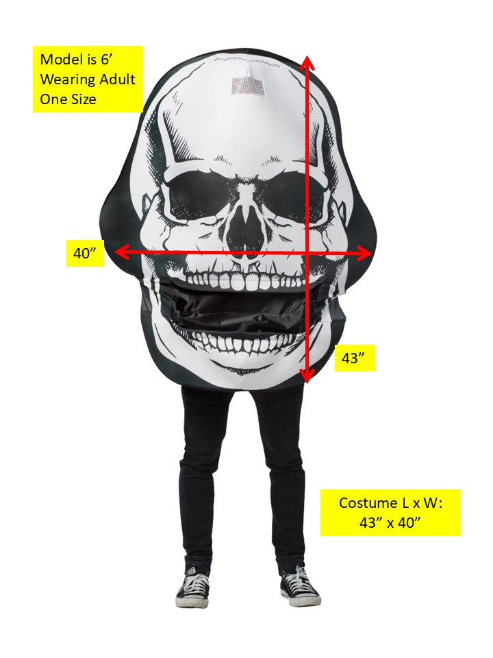 Skull Mouth Head Halloween Costume, Adult One Size