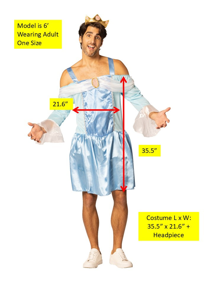 My Hairy Princess Cinderfella Costume, Adult Men's One Size