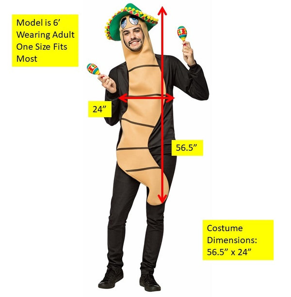 Tequila Worm Costume, Adult One Size