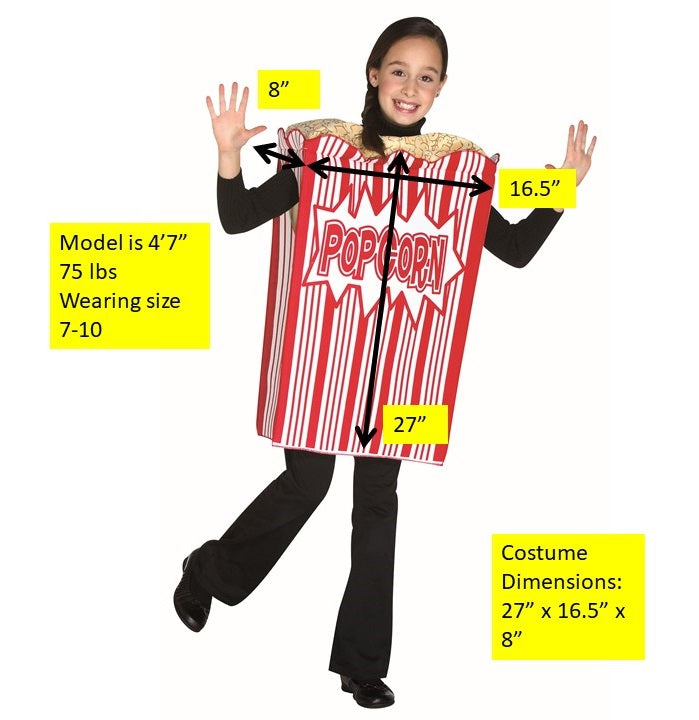 Movie Night Popcorn Costume, Child Size 7-10