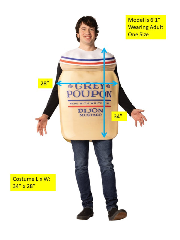Grey Poupon Dijon Mustard Halloween Costume, Adult One Size