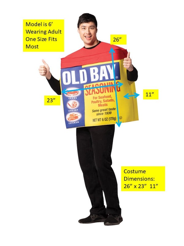 Old Bay Seasoning Can Halloween Costume, Adult One Size