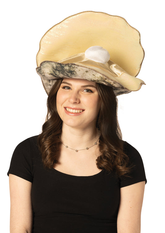 Oyster Hat with Faux Pearl Hat, Adult One Size
