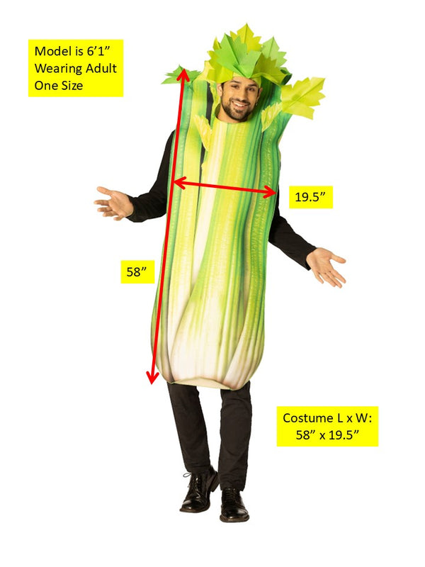 Celery Stalk Halloween Costume, Adult One Size