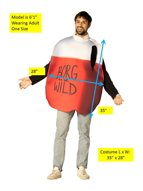 Blackout Rage Gallon - BORG Halloween Costume, Adult One Size