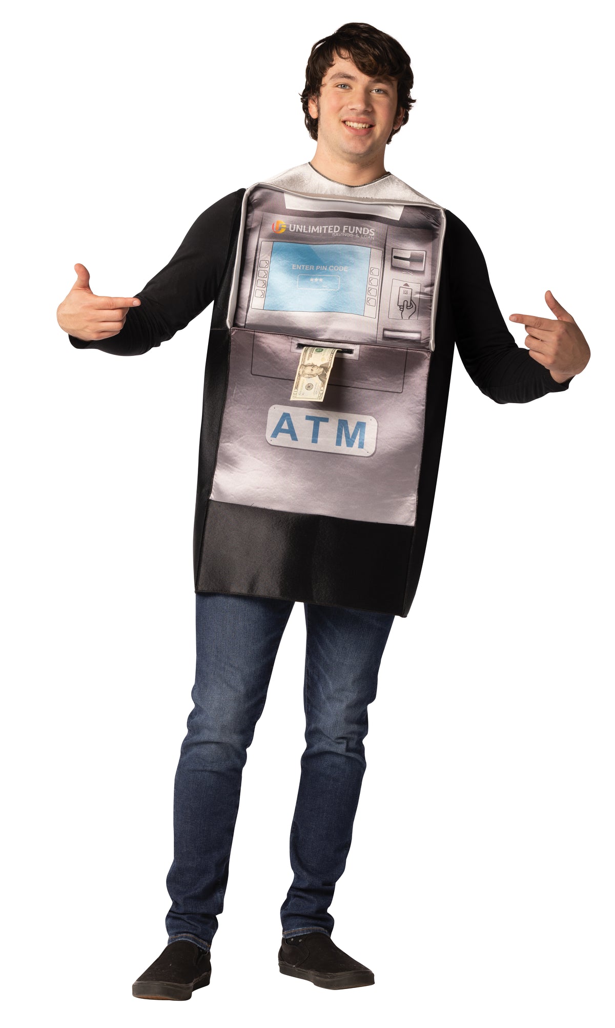ATM Cash Machine & $100 Bill Halloween Couples Costume, Adult One Size
