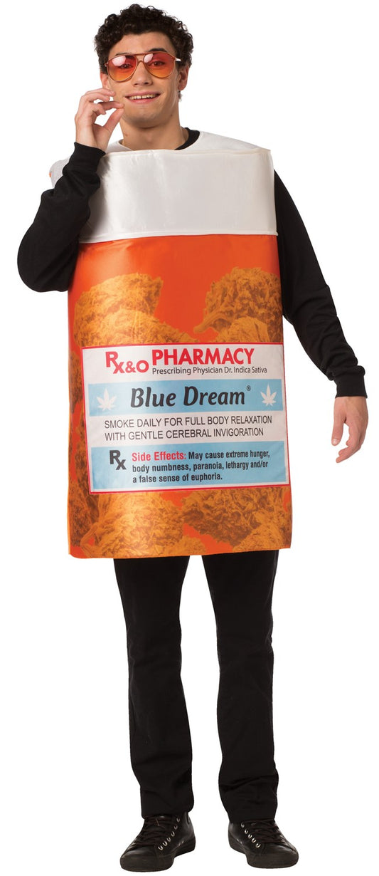 Blue Dream RX Bottle Costume, Adult One Size